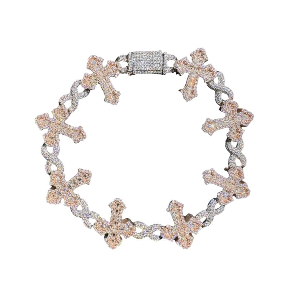 VVS CROSS BRACELET ROSE GOLD